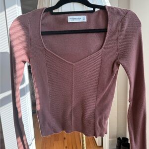 Abercrombie & Fitch Mauve Ribbed Sweater Top